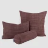 Samtstoff Dekostoff Velvet Marble Samt mit Struktur uni bordeaux rot 1,40m Breite