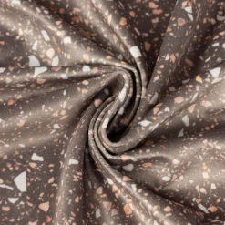 Samtstoff Polsterstoff Dekostoff Velvet Digitaldruck Terrazzo taupe rosa 1,50m