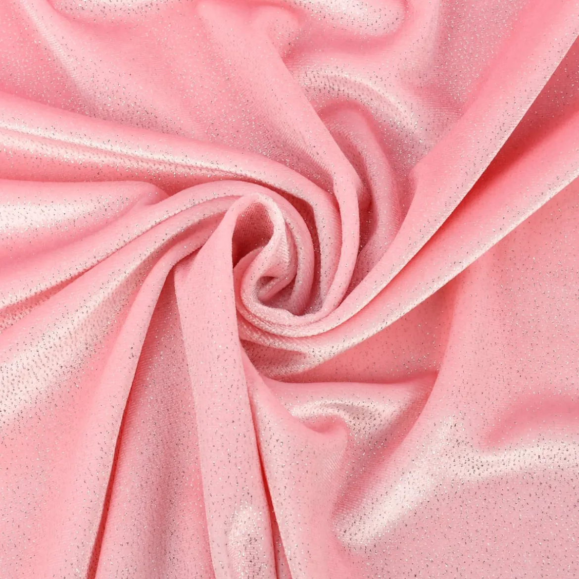Samtstoff Stretchsamt Glitzer rosa silberfarbig 1,5m Breite