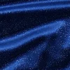 Samtstoff Stretchsamt Glitzer blau silberfarbig 1,5m Breite