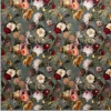 Samtstoff Vorhangstoff Velvet Samt Digitaldruck Vintage Rosen Blumen mint bunt 1,40m