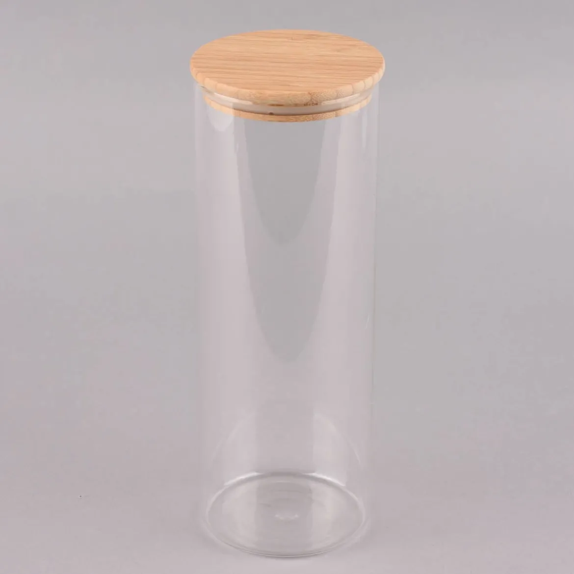 Sass & Belle Aufbewahrungsglas XL mit Bambusdeckel klar natur 9,5x26,5cm 1,8L