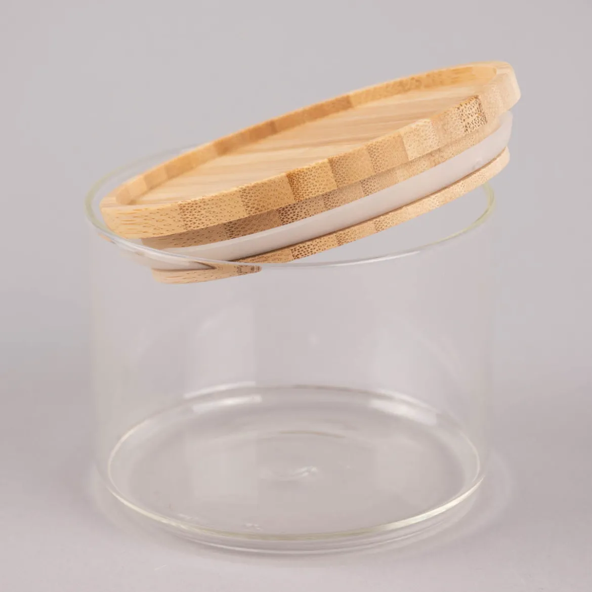 Sass & Belle Aufbewahrungsglas klein mit Bambusdeckel klar natur 10x8cm