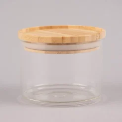 Sass & Belle Aufbewahrungsglas klein mit Bambusdeckel klar natur 10x8cm