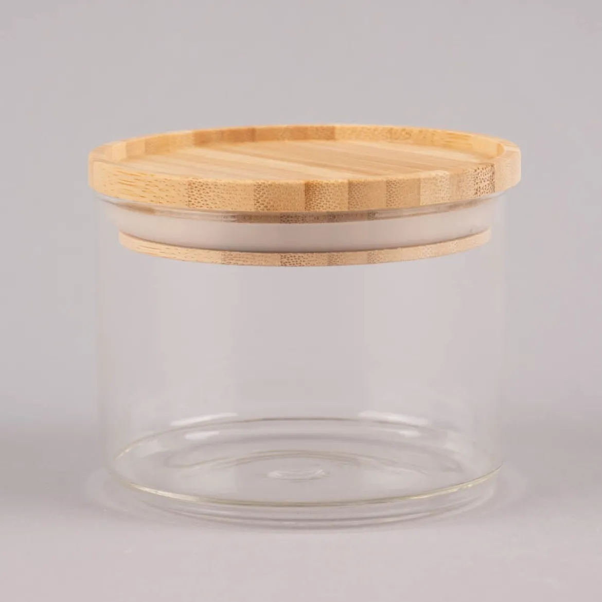 Sass & Belle Aufbewahrungsglas klein mit Bambusdeckel klar natur 10x8cm