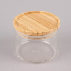 Sass & Belle Aufbewahrungsglas klein mit Bambusdeckel klar natur 10x8cm