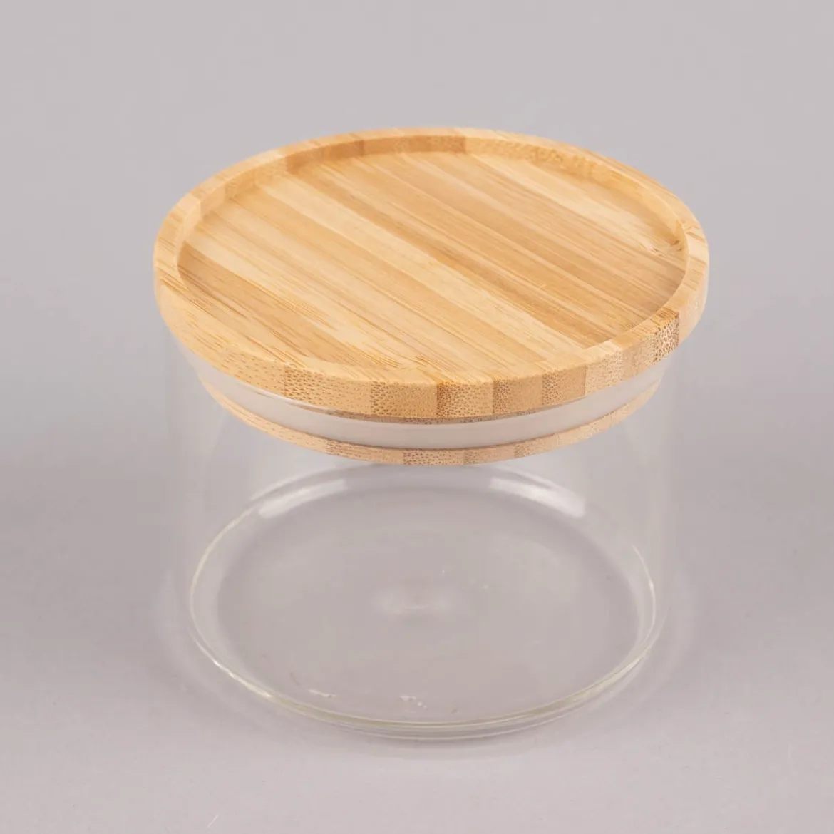 Sass & Belle Aufbewahrungsglas klein mit Bambusdeckel klar natur 10x8cm