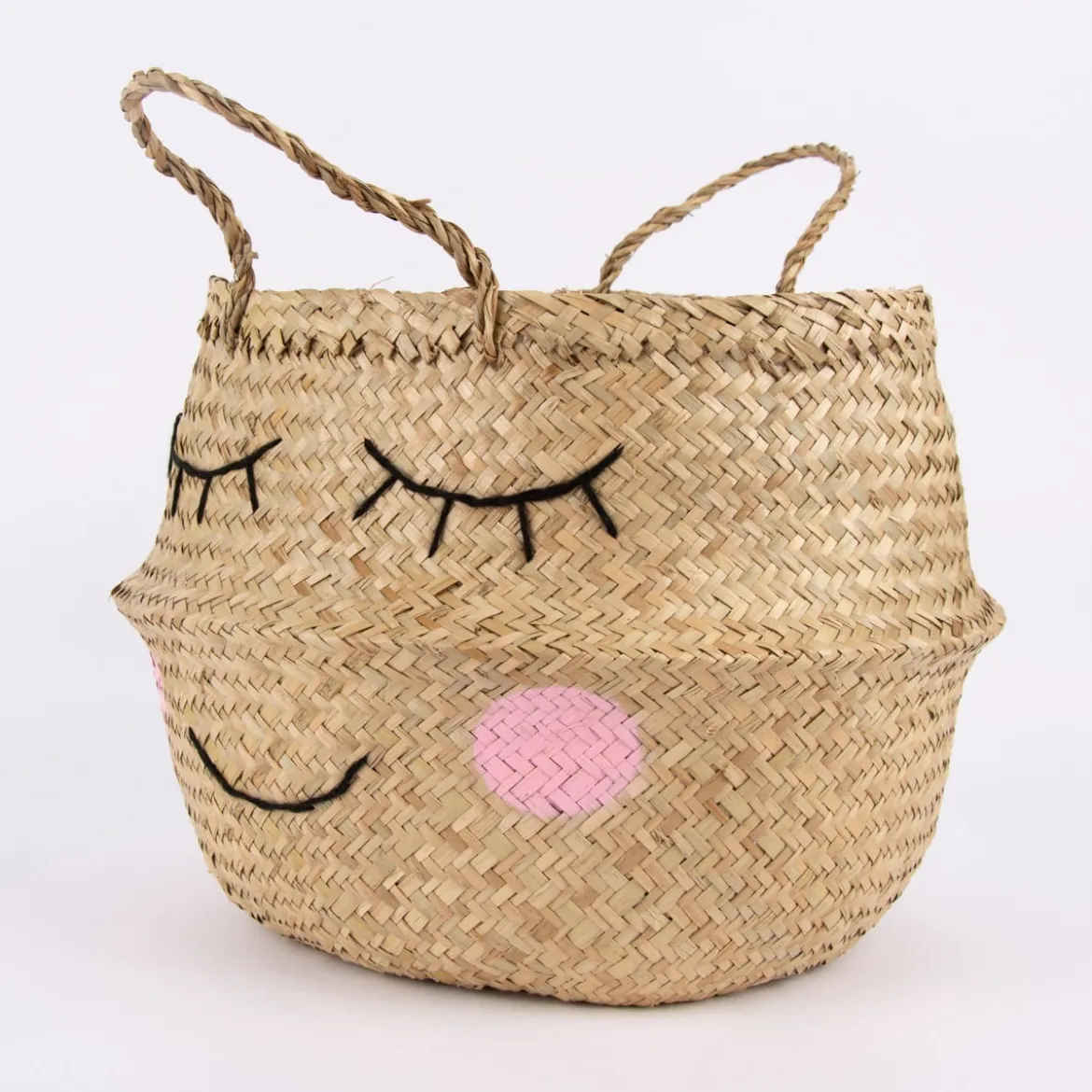 Sass & Belle Aufbewahrungskorb Sweet Dreams Gesicht natur 35x30cm