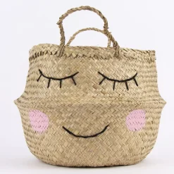 Sass & Belle Aufbewahrungskorb Sweet Dreams Gesicht natur 35x30cm
