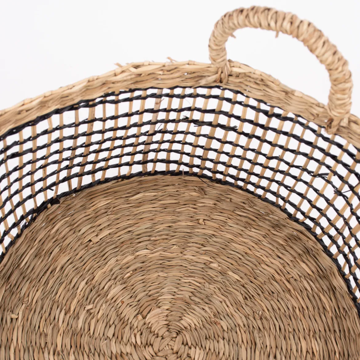 Sass & Belle Aufbewahrungskorb 2er Set rund Streifen natur schwarz 25x25cm
