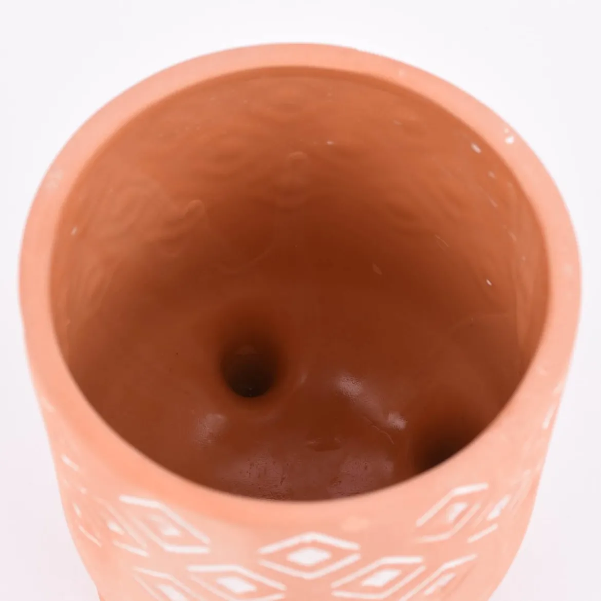 Sass & Belle Übertopf auf Füßen Prägemotiv Terracotta weiß 12,5x16cm
