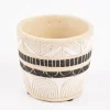 Sass & Belle Übertopf Reliefmuster Ethno Beton weiß schwarz beige 11x10cm