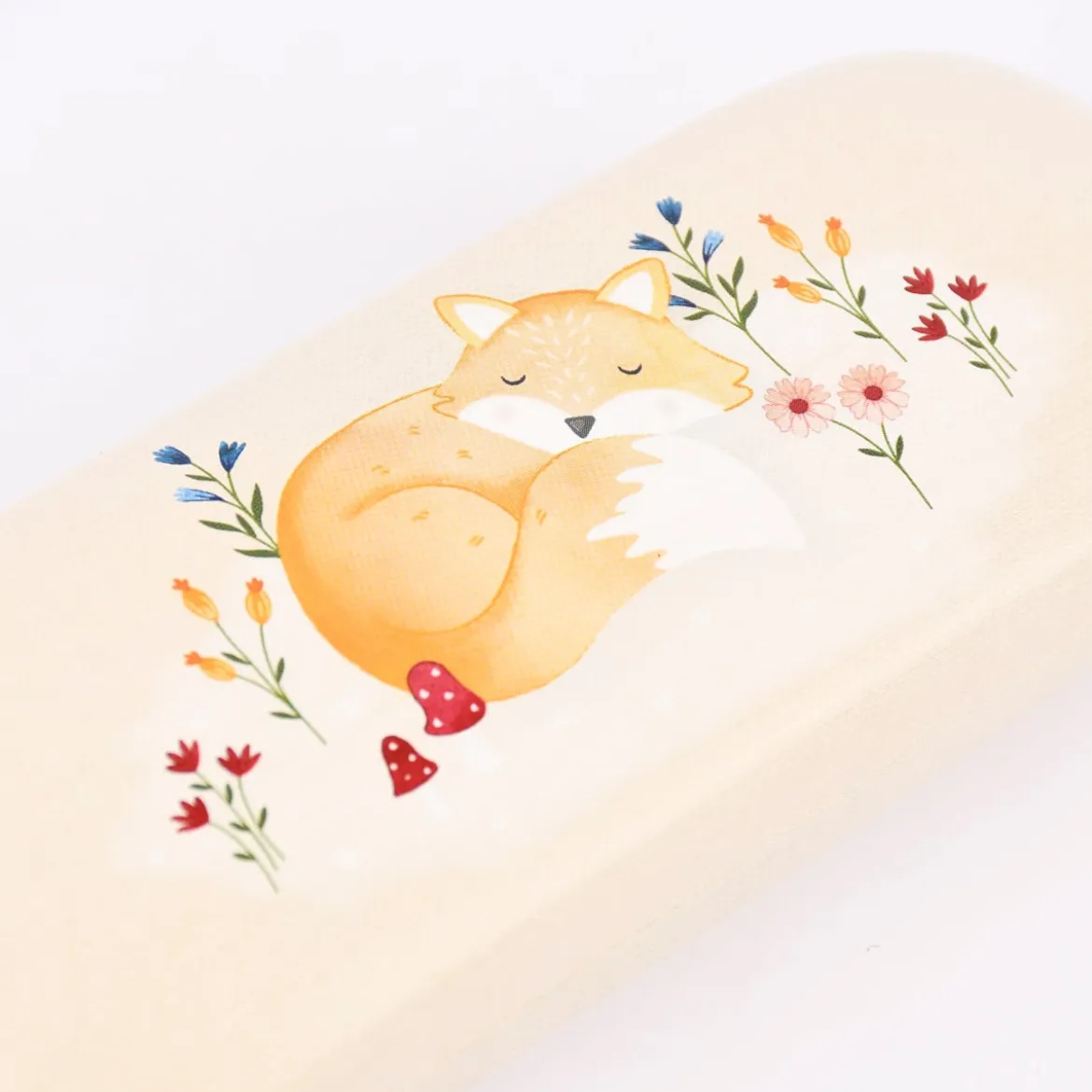 Sass & Belle Brillenetui Fuchs beige bunt 16,5x6,5x3cm
