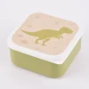 Sass & Belle Brotzeit-Dosen 3er Set Dino hellgrün weiß beige 11,5x5,5cm
