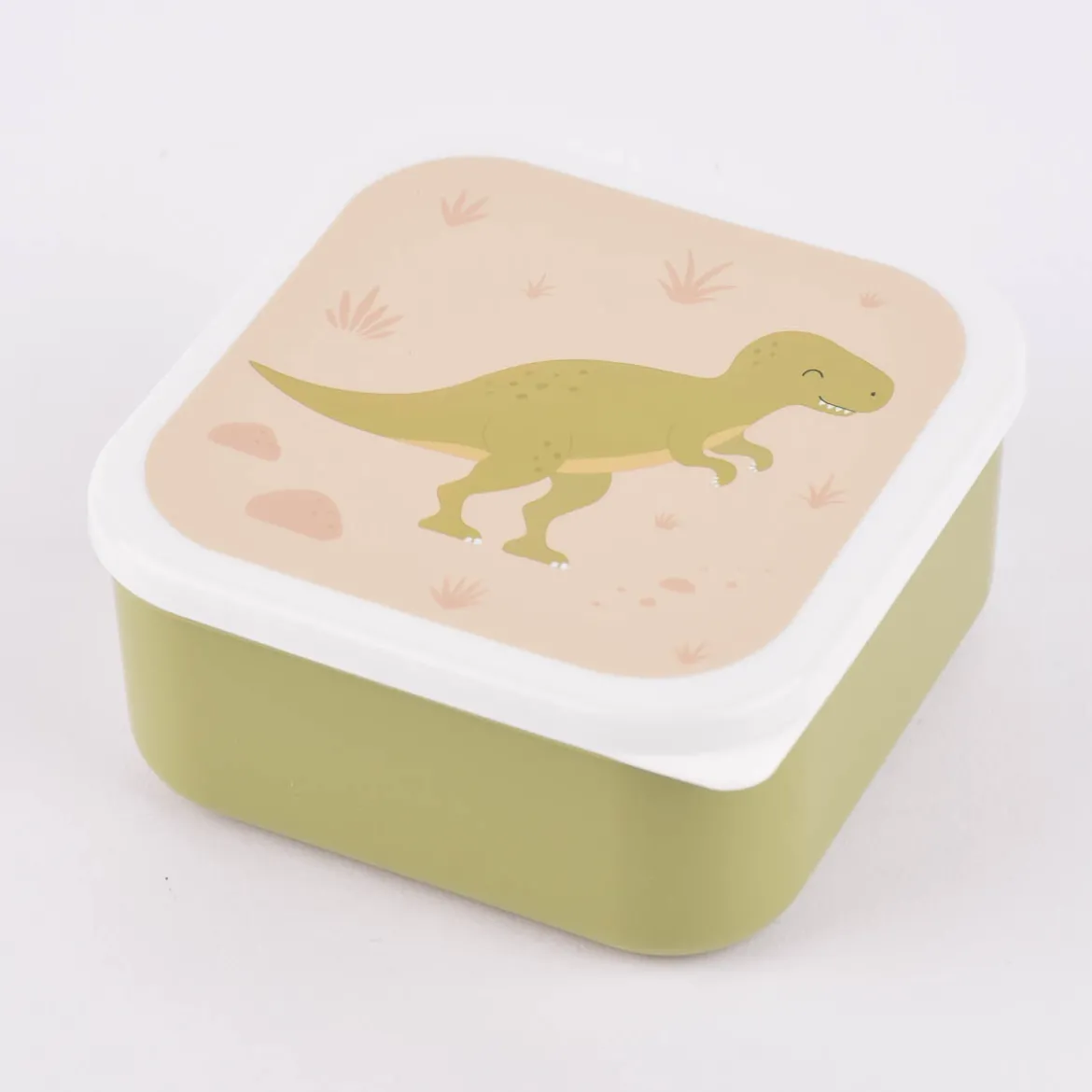 Sass & Belle Brotzeit-Dosen 3er Set Dino hellgrün weiß beige 11,5x5,5cm