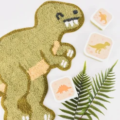 Sass & Belle Brotzeit-Dosen 3er Set Dino hellgrün weiß beige 11,5x5,5cm