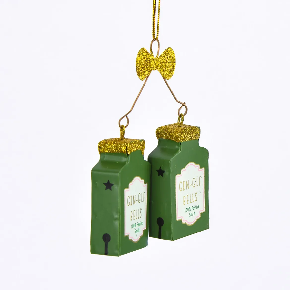 Sass & Belle Dekohänger Christmas Cheer Gin-Gle Bells grün gold 6,5x10cm
