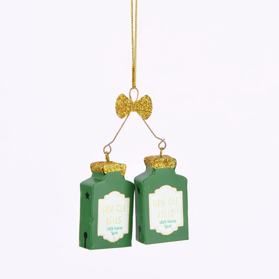 Sass & Belle Dekohänger Christmas Cheer Gin-Gle Bells grün gold 6,5x10cm