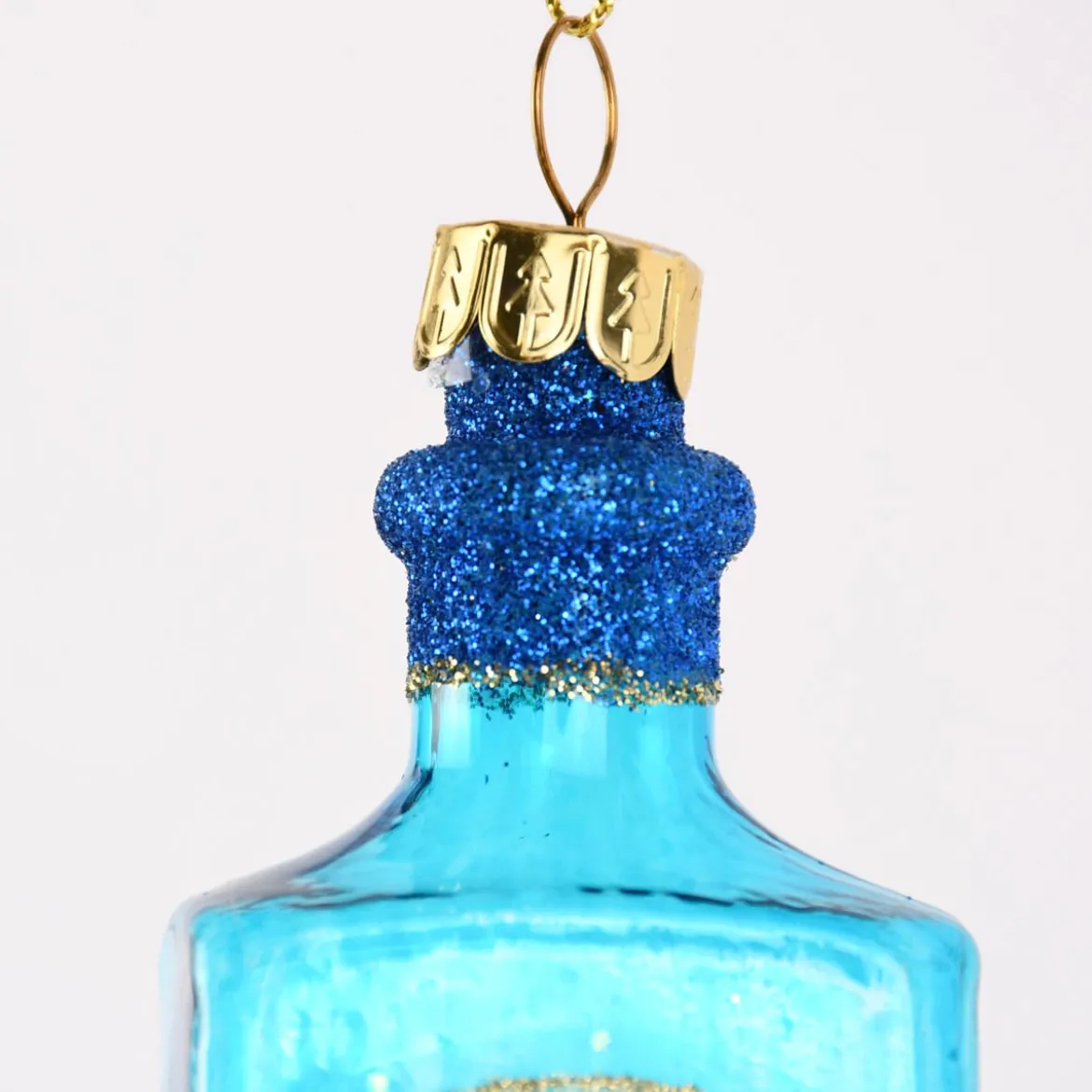 Sass & Belle Dekohänger Christmas Cheer Gin Flasche blau 4,5x10x3cm