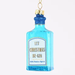 Sass & Belle Dekohänger Christmas Cheer Gin Flasche blau 4,5x10x3cm