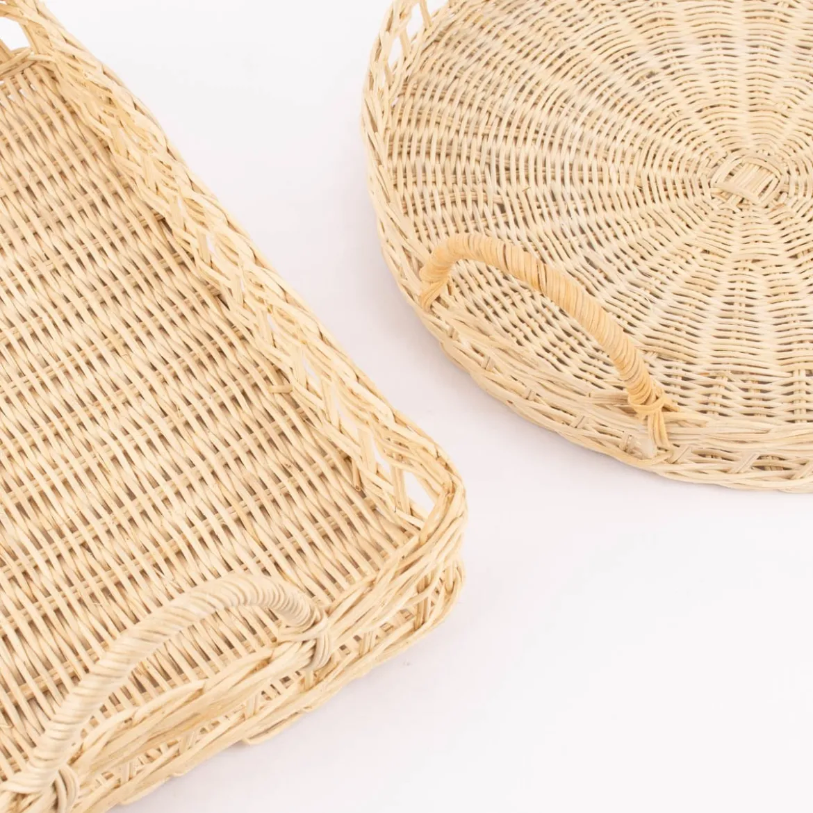 Sass & Belle Deko Tablett Rattan mit Griffen natur 40x30x7cm