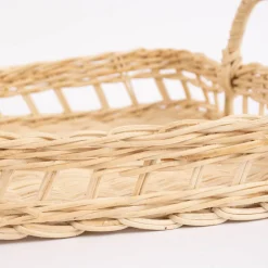 Sass & Belle Deko Tablett Rattan mit Griffen natur 40x30x7cm
