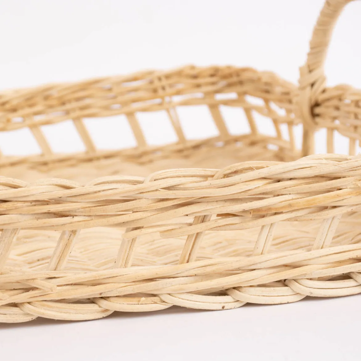 Sass & Belle Deko Tablett Rattan mit Griffen natur 40x30x7cm