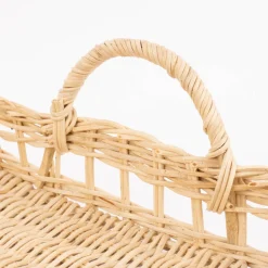 Sass & Belle Deko Tablett Rattan mit Griffen natur 40x30x7cm