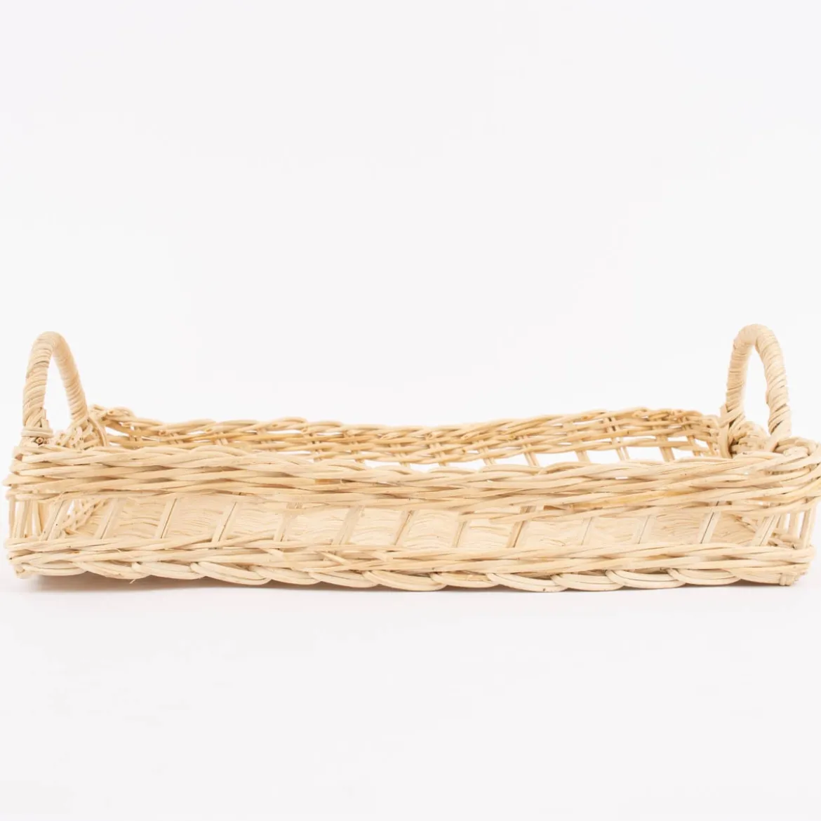 Sass & Belle Deko Tablett Rattan mit Griffen natur 40x30x7cm