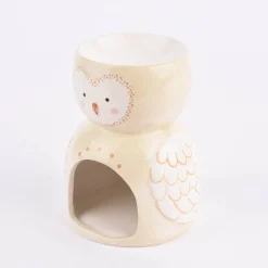 Sass & Belle Duftlampe Eule Olivia Dolomite creme weiß braun 10,5x13,5cm