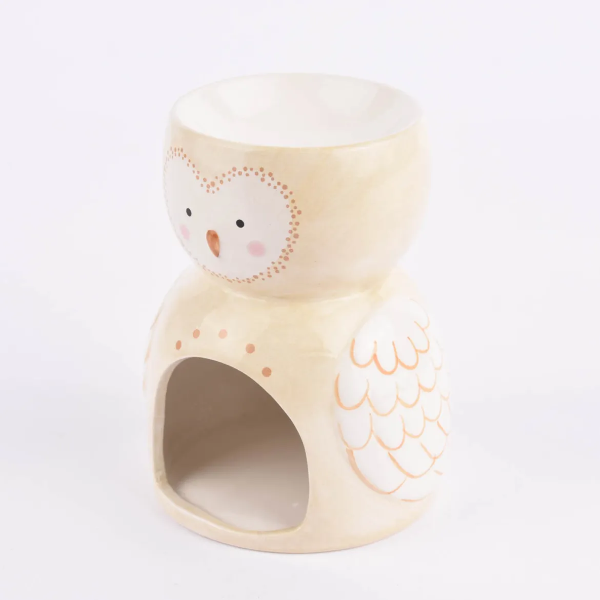 Sass & Belle Duftlampe Eule Olivia Dolomite creme weiß braun 10,5x13,5cm