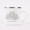 Sass & Belle Emaille Tasse On the Road weiß schwarz 250ml