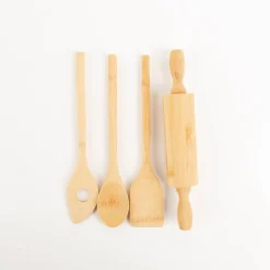 Sass & Belle Kinder-Backset Bambus 4-teilig – mit Aufbewahrungsbeutel aus Baumwolle