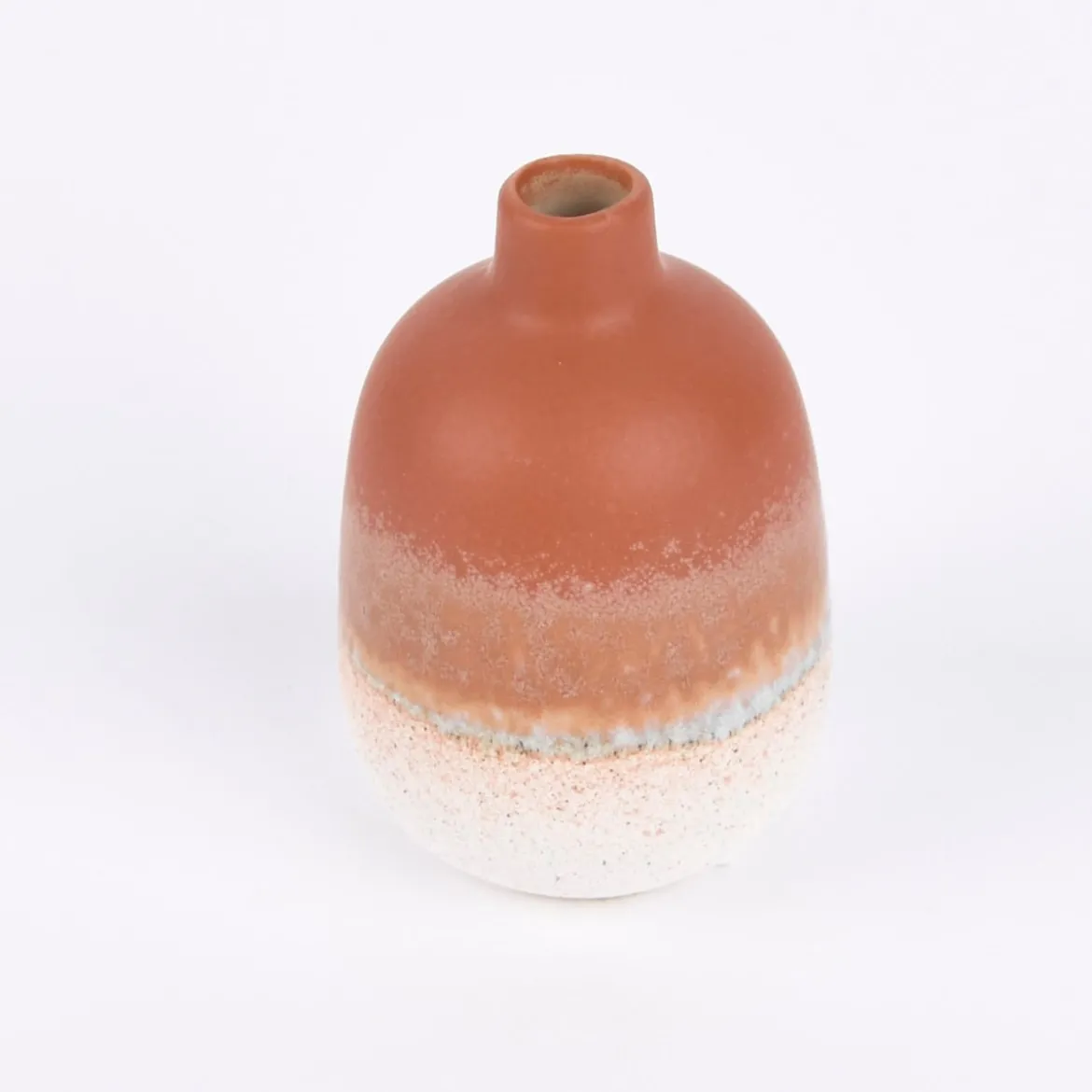 Sass & Belle kleine Vase Mojave glasiert Steinzeug braun weiß 7,5x11,5cm