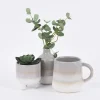 Sass & Belle kleine Vase Mojave glasiert Steinzeug grau weiß 7,5x11,5cm