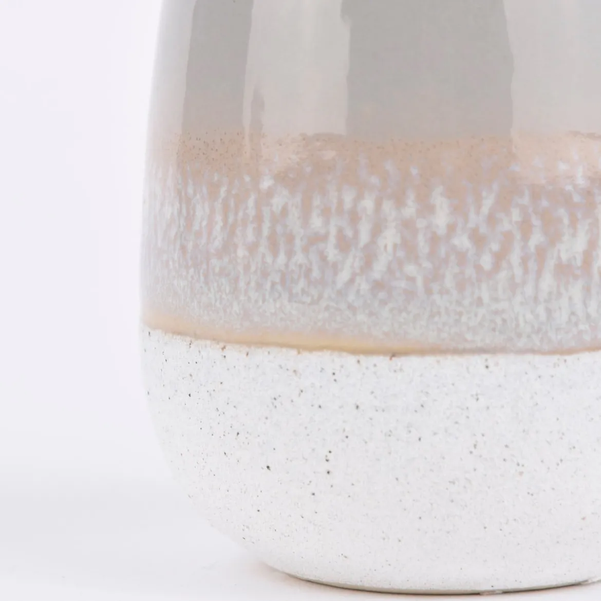 Sass & Belle kleine Vase Mojave glasiert Steinzeug grau weiß 7,5x11,5cm