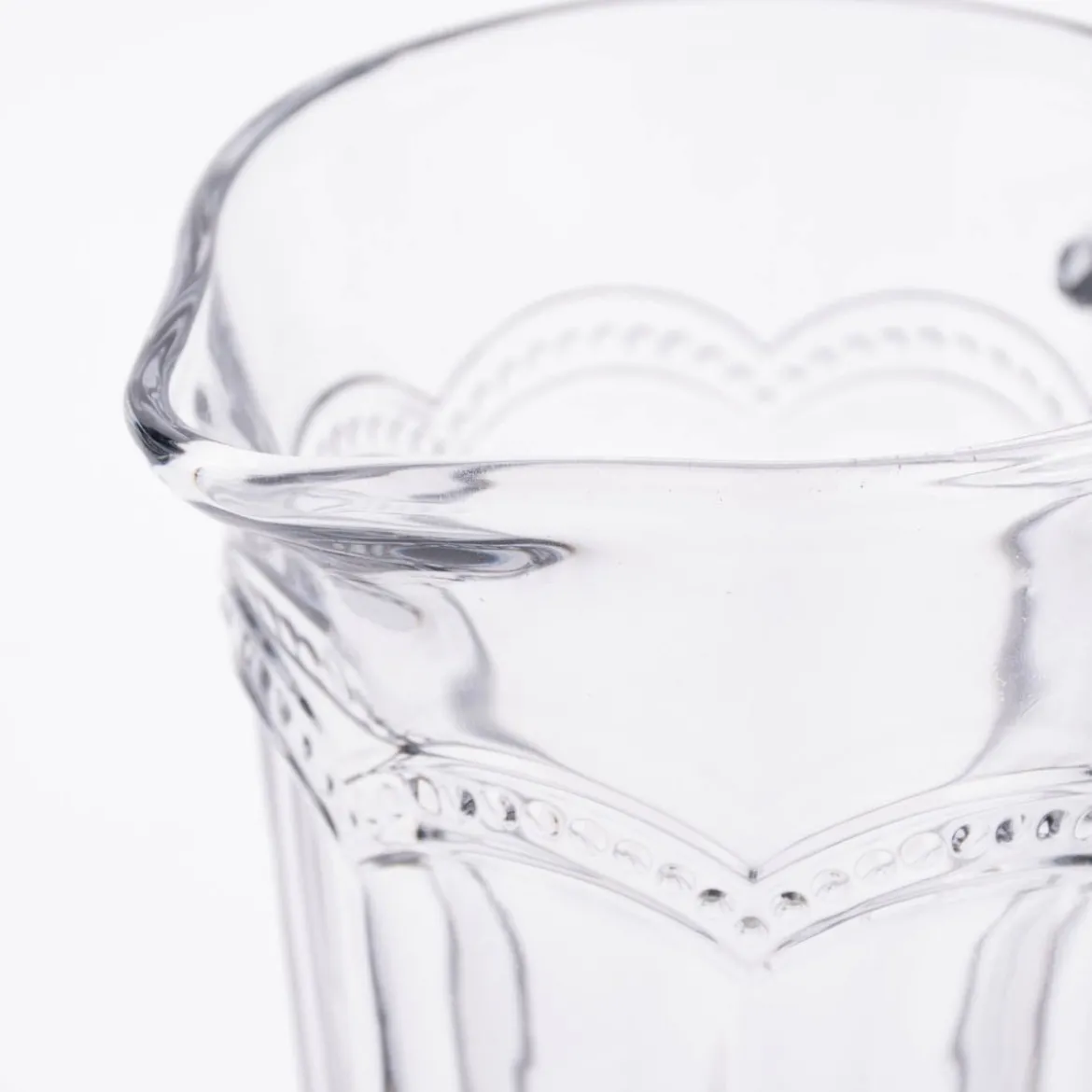 Sass & Belle Krug Glas Punkte grau transparent 20x18cm