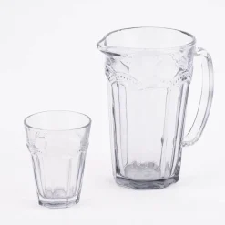 Sass & Belle Krug Glas Punkte grau transparent 20x18cm