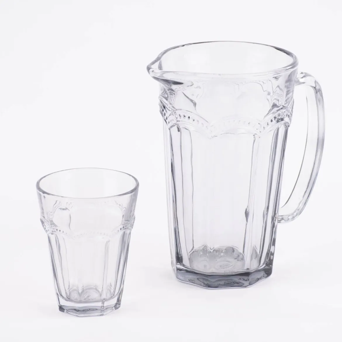 Sass & Belle Krug Glas Punkte grau transparent 20x18cm
