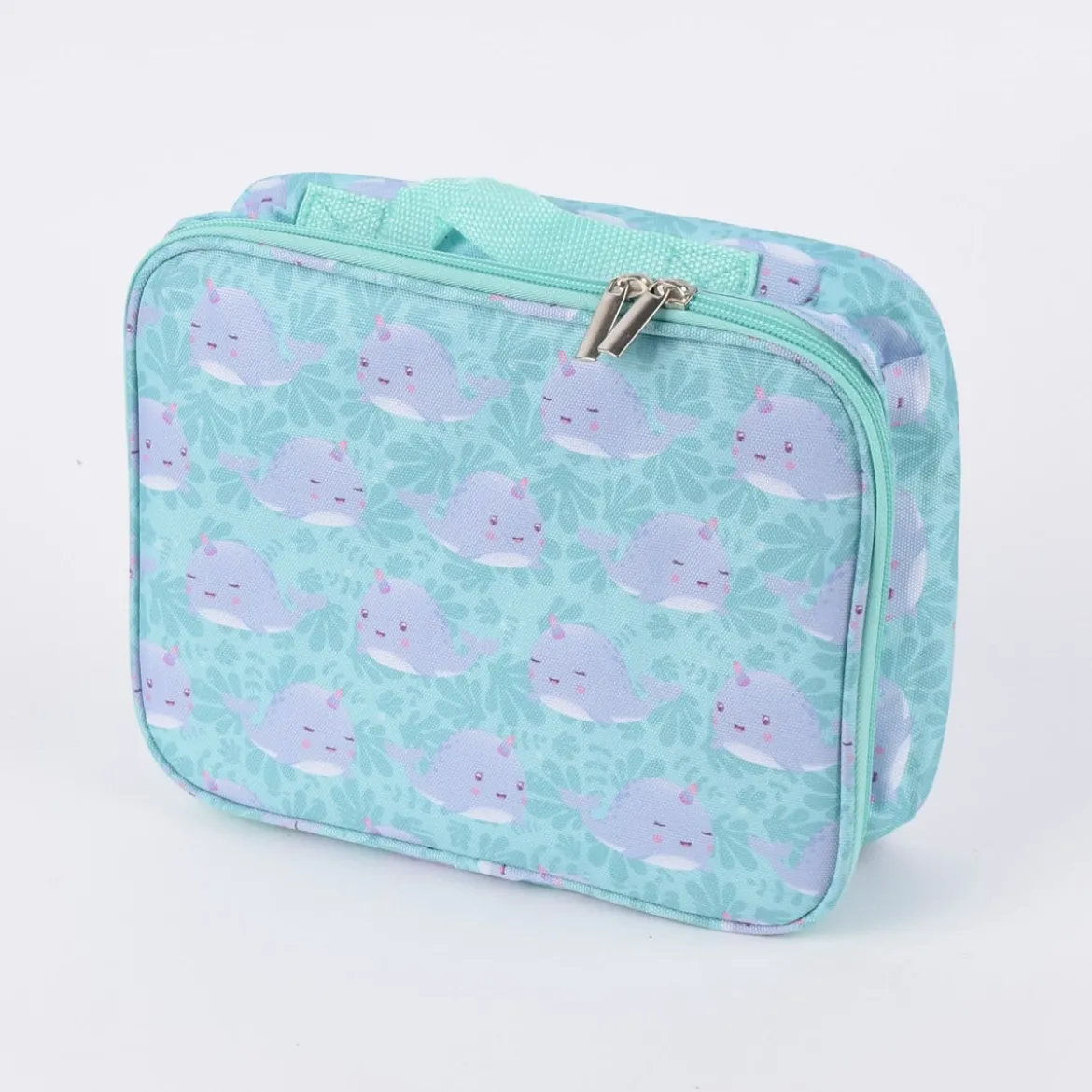Sass & Belle Lunchbag Alma Narwal türkis grau 25x8x20cm