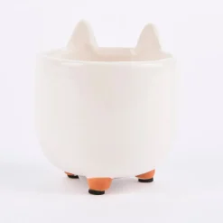 Sass & Belle Mini Pflanztopf Fuchs weiß orange braun 8x8,5cm