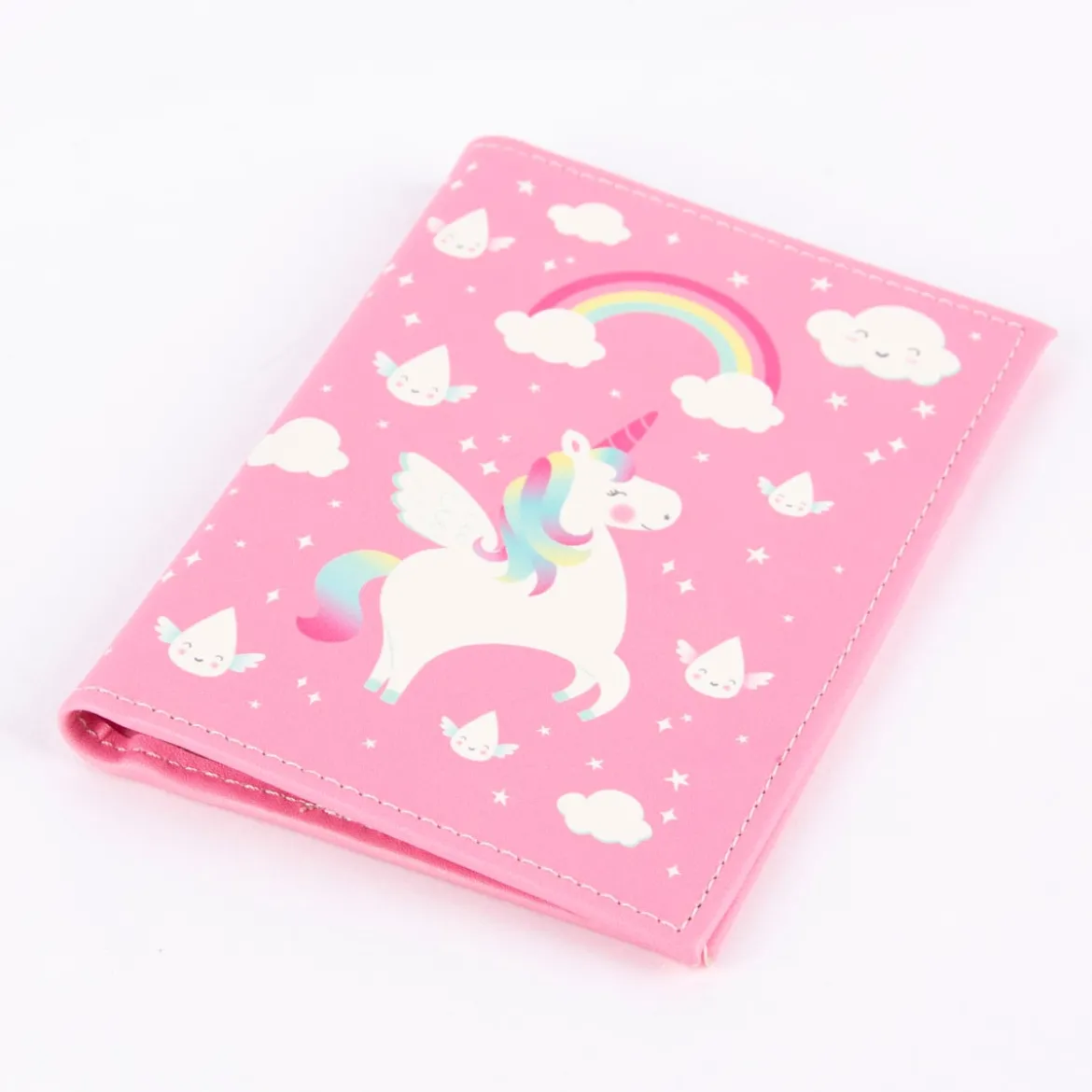 Sass & Belle Reisepassetui Einhorn rosa bunt 10,5x14cm