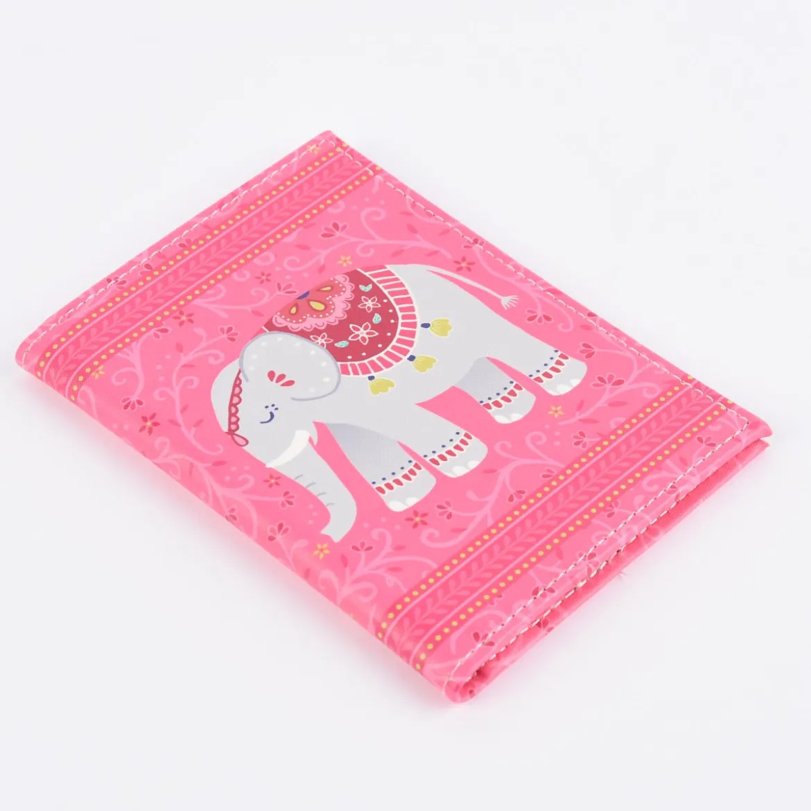 Sass & Belle Reisepassetui Elefant Mandala pink grau 10,5x14cm