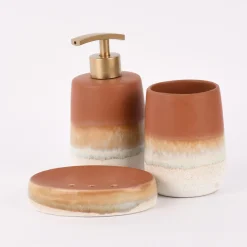 Sass & Belle Seifenschale Mojave glasiert Steinzeug braun weiß 13x9cm