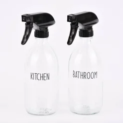 Sass & Belle Sprühflasche mit Aufschrift Glas klar schwarz 9x22,5cm verschiedene Varianten
