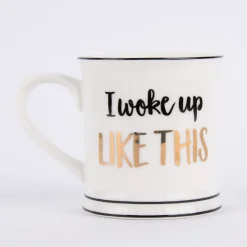 Sass & Belle Tasse I woke up like this Porzellan weiß schwarz gold 400ml