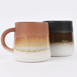 Sass & Belle Tasse Mojave glasiert Steinzeug braun weiß 350ml