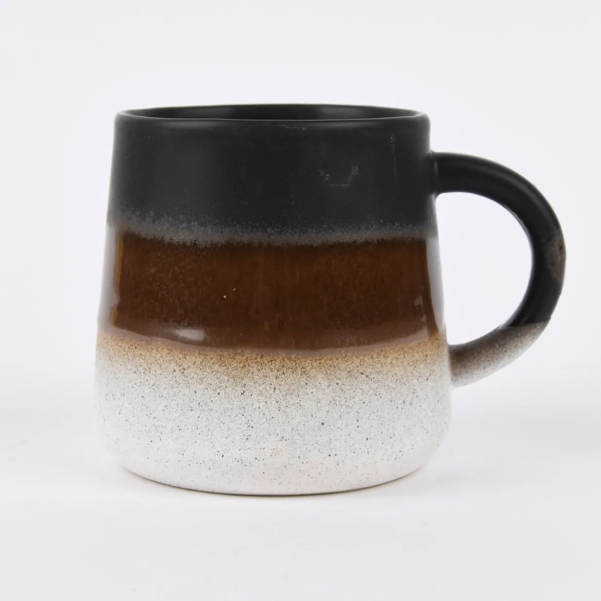 Sass & Belle Tasse Mojave glasiert Steinzeug schwarz braun weiß 350ml
