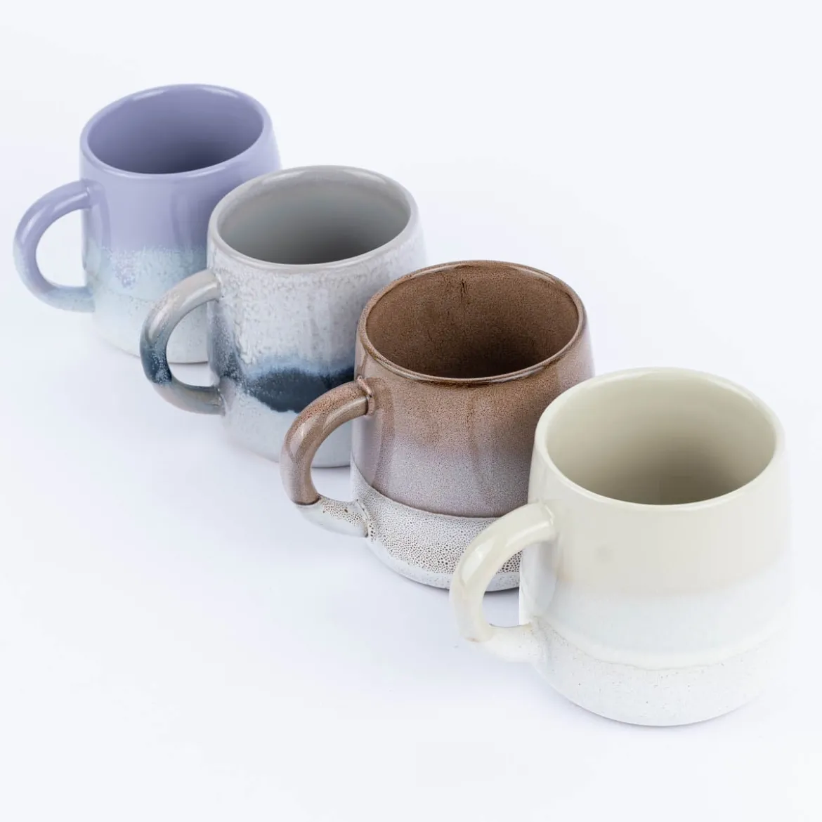 Sass & Belle Tasse Mojave glasiert Steinzeug beige weiß 350ml