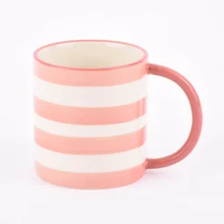 Sass & Belle Tasse Streifen My cat is my therapy rot weiß 300ml